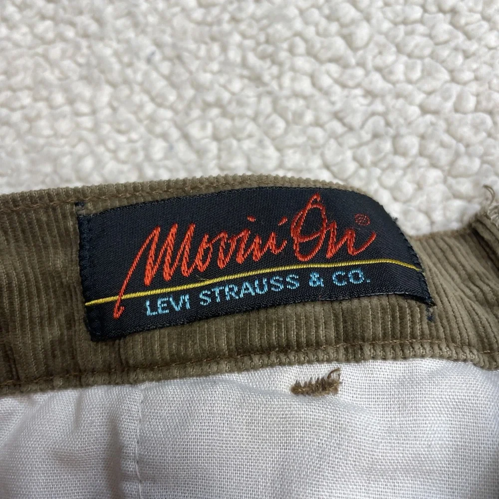 Levi's Pants Mens 35x28 Brown Movin On Corduroy Straight Leg Pleated Vintage